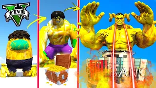 ATUALIZEI o HULK de OURO FRACO até o HULK MONSTRO de OURO no GTA 5 ! ( GTA V Mods )