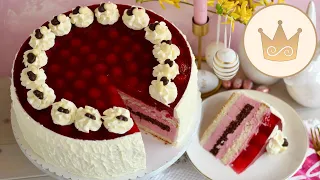 FESTIVE RASPBERRY CREAM CAKE 💝 MAKE YOUR OWN BIRTHDAY CAKE/ EASTER CAKE! RECIPE by SUGARPRINCESS