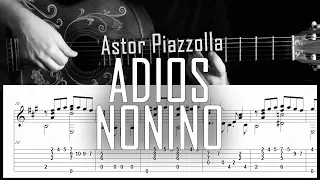 Adiós nonino (Astor Piazzolla) - Fingerstyle guitar -  Arreglo solista con partitura y tablatura