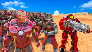 IRON MAN & THE KING vs 5 LINES EVIL ARMY | Ultimate Epic Battle Simulator 2 UEBS 2