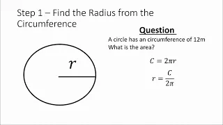 How to Calculate the Area from the Circumference of Circle