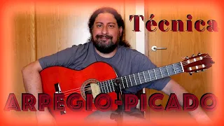 Técnica Arpegio-picado.#guitar #tutorials #guitarraflamenca