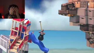 Markiplier falls from the very end of Getting Over It