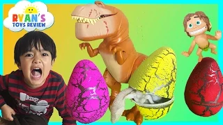 Ryan Open SURPRISE DINOSAUR EGGS HATCHING