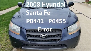 DIY 2008 Hyundai Santa Fe EVAP Canister Fuel Purge Valve Repair P0441 P0455