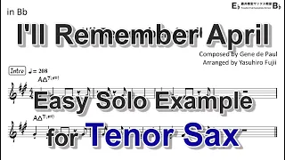 I'll Remember April - Easy Solo Example for Tenor Sax