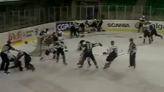 Huge Hockey Line Brawl