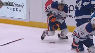 Evander Kane Gets Cut By Pat Maroon's Skate Blade