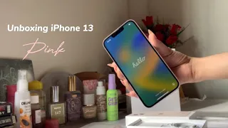 iphone 13 pink 🎀 (128gb) unboxing 2024 + camera test & accessories☁️