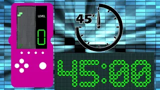 BCG 45 Minutes Countdown (Tetris, Hands Clock Countdown) - Remix Tetris A Theme (7 Speed 9 Levels)