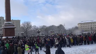 Митинг на площади Победы - 31.01.2021 Шествие сторонников Навального по Калининграду