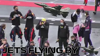 F1 Drivers getting quite Shock as the Jets Flew by at the Turkish GP