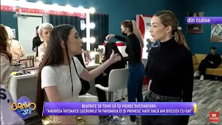 Bravo, ai stil! - Beatrice se teme sa nu-si piarda sustinatorii din cauza Andreei: ,,Am muncit mult"