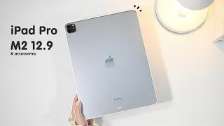 NEW M2 iPad Pro 12.9'' Space Gray✨ aesthetic unboxing｜apple pencil｜accessories ｜Genshin Impact