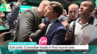 Ukraine's exit polls: Comedian leads in first round vote