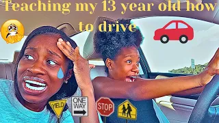TEACHING MY 13 YEAR OLD DAUGHTER HOW TO DRIVE !! *SOMEBODY HELP* I WAS TERRIFIED!!