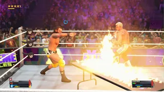 WWE 2K23 Canadian Destroyer Flaming Table