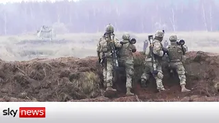 NATO troops exercise on the Polish border, in a show of strength to nearby Russia