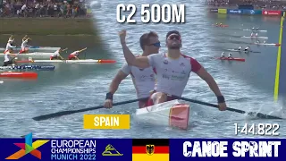 C2 Men 500m Final  | SPAIN CHAMPION | European Championships Munich 2022