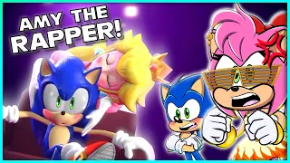 AMY THE RAPPER ! - Sonic & Amy REACT to "Princess Peach vs. Amy Rose -Video Game Rap Battle"
