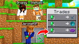 Minecraft Manhunt, But I Can Trade With ANY BLOCK...