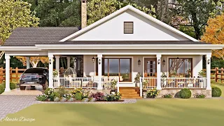 Stunning Cottage / Small House Design With Car Port & Wrap Around Porch