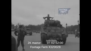PARADE OF US FORCES IN PARIS, 1944 (2K footage) X320028 | Footage Farm Ltd