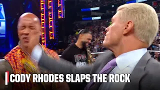 The Rock gets SLAPPED BACK by Cody Rhodes 😱 Tag Team match CONFIRMED 😳 | WWE on ESPN