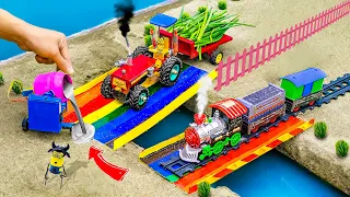 Top diy tractor making mini Concrete bridge | How to make bridge over river @DIYFARMMODEL68