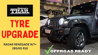 MAHINDRA THAR ULTIMATE TYRE UPGRADE🔥🔥 अब आया है Thar वाली Feel🖤 -Travelophilia Vlogs