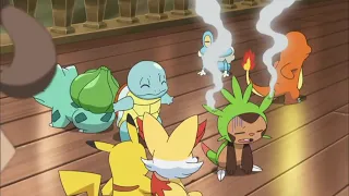 Return of the kanto starters that meet the Kalos starter Pokémon!