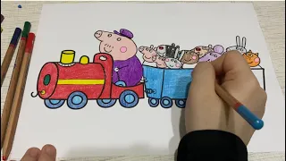 Coloring peppa pig Peek a Boo nursery rhymes