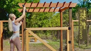 Built a Garden Fence with Arbor #gardening