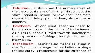 Auguste Comte's Law of Three Stage