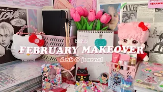 🎀🧸 MY FEBRUARY SET UP - aesthetic desk makeover, organization & cute journal deco 💌