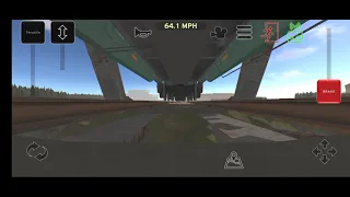 train and rail yard simulator runs over camera