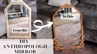 How To DIY Anthropologie Mirror Tutorial + Antique Gold Leaf Option (UNDER $50!)