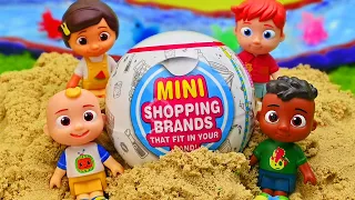 Cocomelon Friends opening 5 Surprise Toys Mini Brands | Pretend Play with Cocomelon Toys