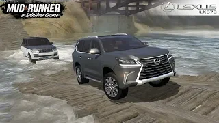 Spintires: MudRunner - LEXUS LX 570 2016 Pulls out of the River Stuck Land Rover