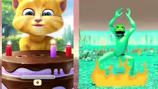 green alien dance with talking ginger/green alien dance/talking ginger fun with green alien