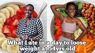 WHAT I ATE IN A DAY TO LOSE WEIGHT AT 54. IT WAS SO HARD TO “NOT” SNACK AT NIGHT! 🏃🏾 💨 🍟🍪