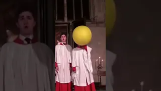 Choir man pulls out balloon from behind and creates angelic voice #shorts #church