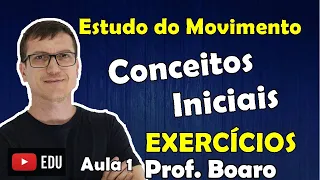 CINEMÁTICA AULA 1 - CONCEITOS INICIAIS   RESOLUÇÃO DE EXERCÍCIOS - PARTE 1