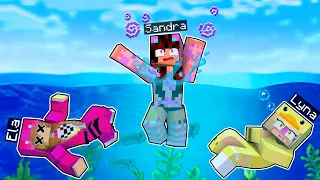 MINECRAFT PERO EL AGUA SUBE CADA MINUTO CON ELA Y SANDRA