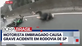 Motorista embriagado atinge motociclistas em rodovia de SP I Bora Brasil