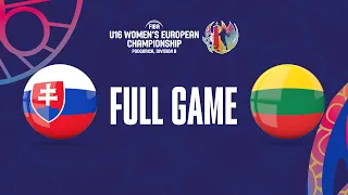 Slovakia v Lithuania | Full Basketball Game | FIBA U16 Women's European Championship 2023 - Div B