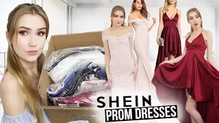 TRYING ON SHEIN PROM DRESSES!! *Success...kinda*