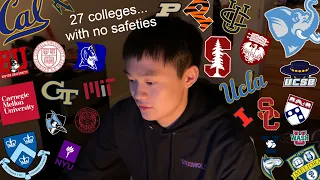 college decision reactions but i applied to zero safetes