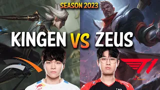 HLE Kingen vs T1 Zeus - Kingen CAMILLE vs ZEUS JAYCE Top - KR Ranked