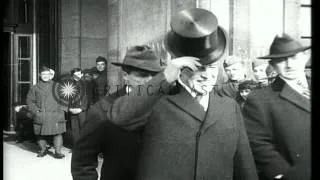 Delegates arriving in Paris for the Peace Conference in 1919. HD Stock Footage